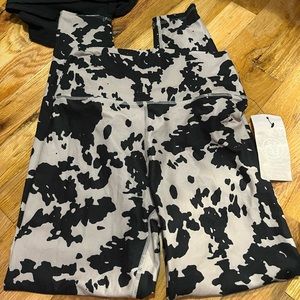 Sage cowprint leggings